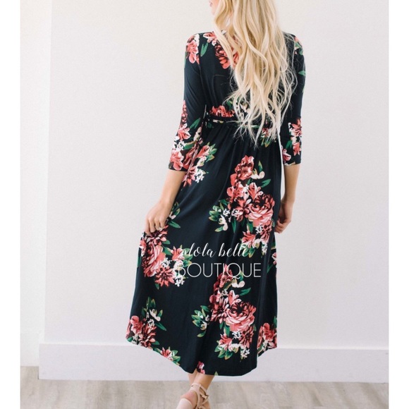 BEAUTIFUL black floral dress🖤❤️ - Picture 3 of 3